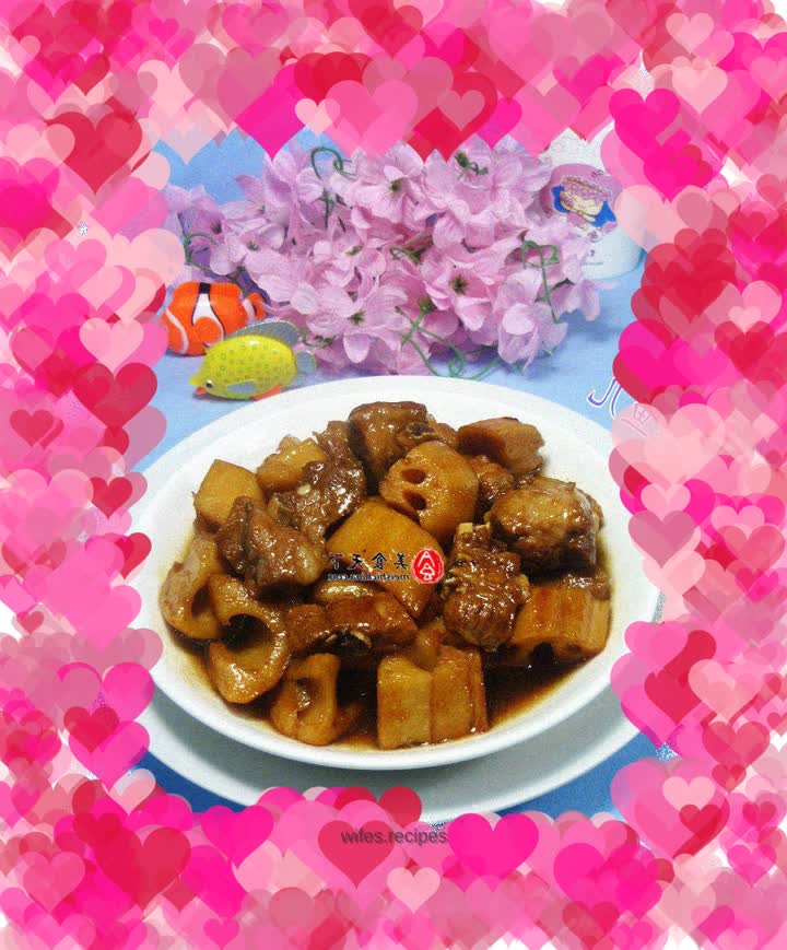 Pork ribs and roasted lotus root