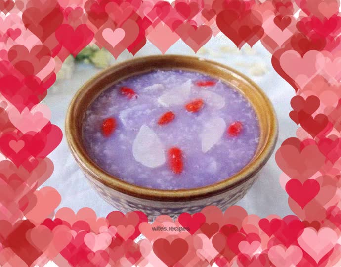 Purple yam, lily and glutinous rice porridge