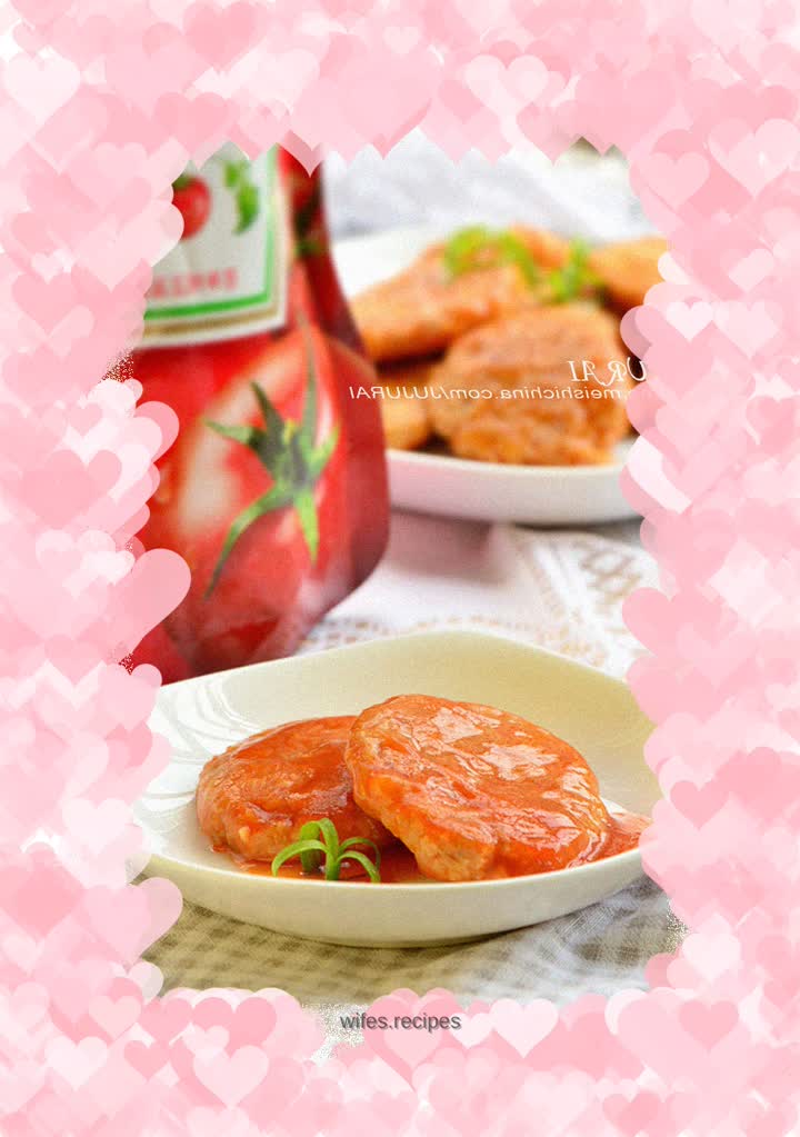 Lotus root cake with tomato sauce