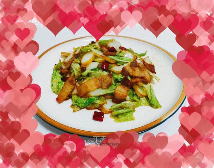 Stir-fried pork belly and cabbage