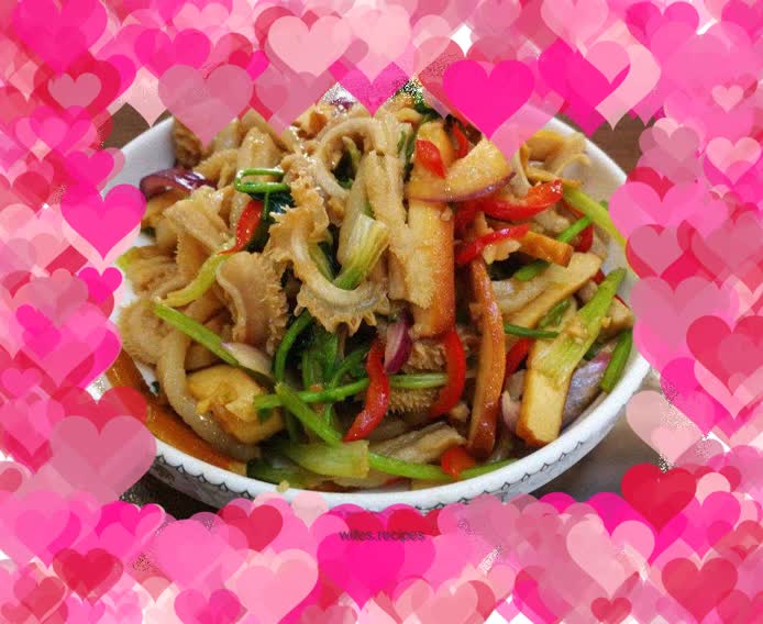 Fried tripe with dried tofu