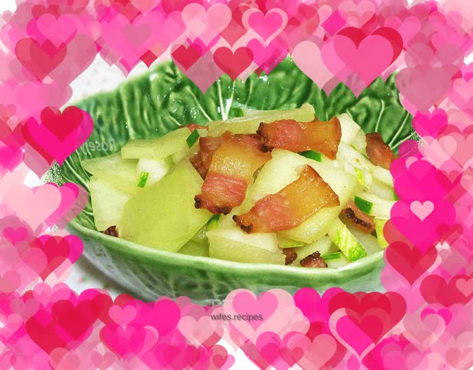 Pork neck and stir-fried watermelon rind