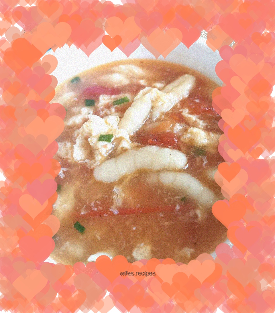 Hand-made tomato and egg noodles