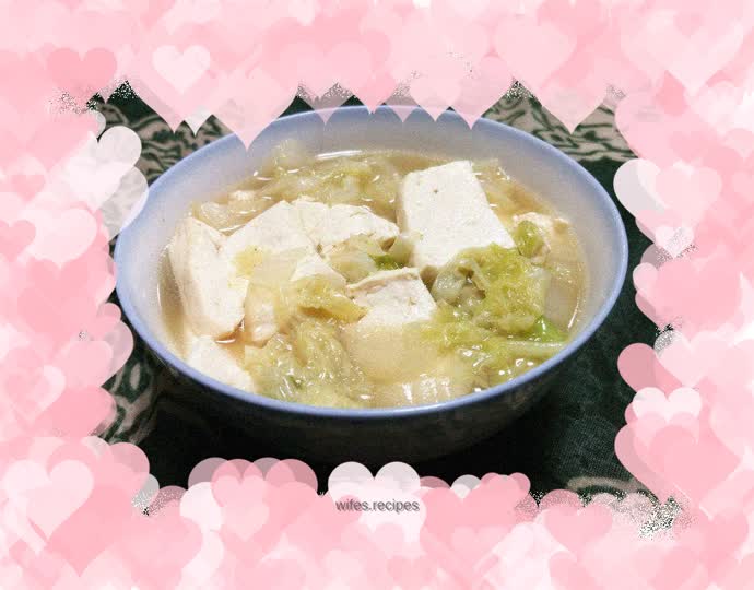 Cabbage stewed with tofu