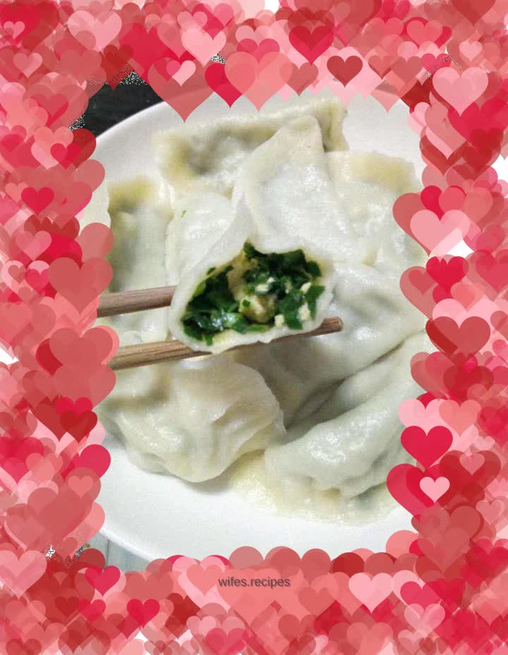 Leek and egg dumplings