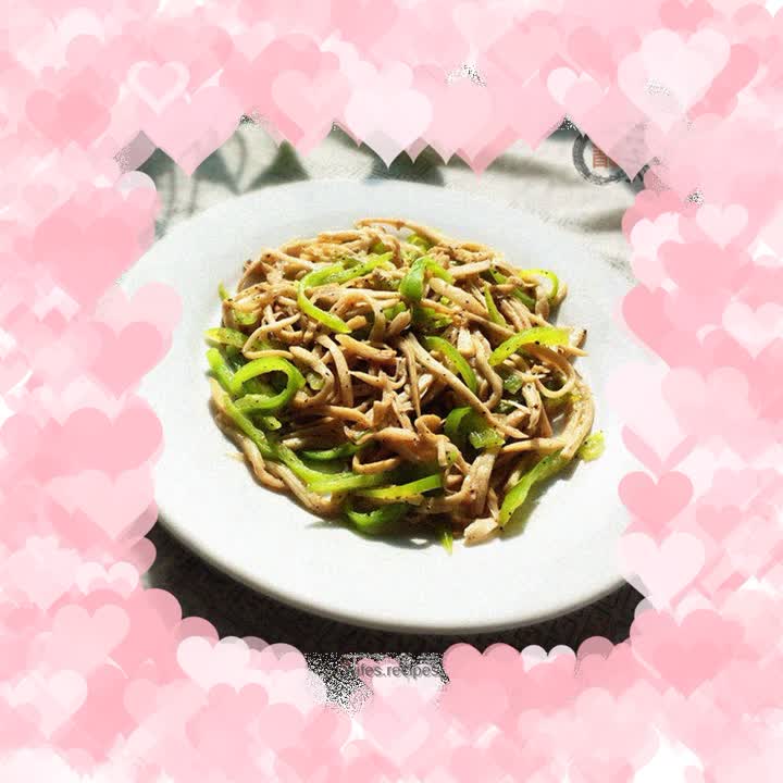 Black pepper, king oyster mushroom and shredded pepper