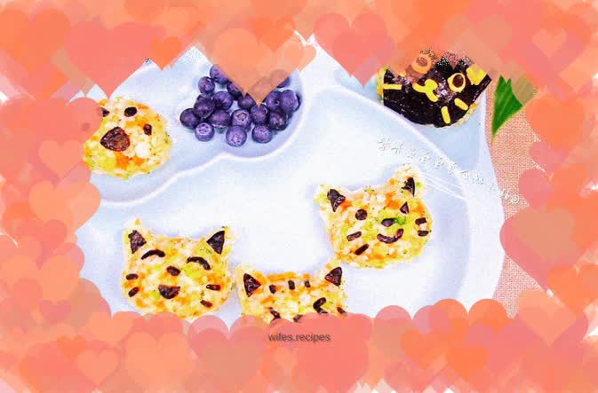 Mixed vegetable cod and cat rice balls—baby will fall in love with eating vegetables from now on