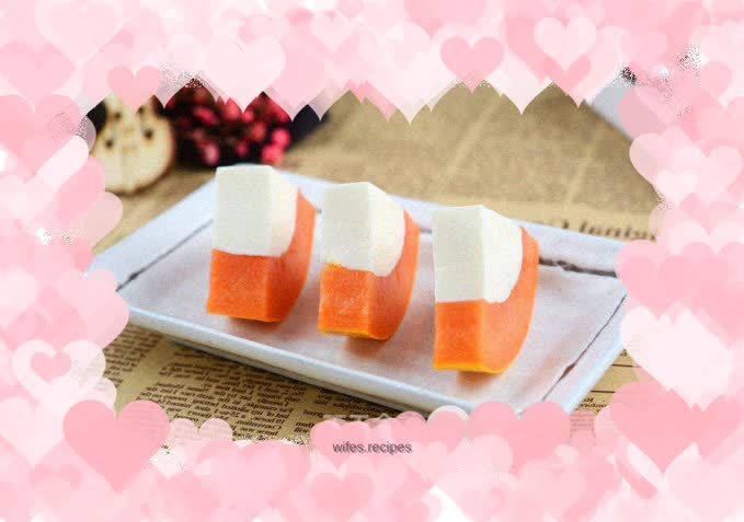 Papaya and Coconut Milk Jelly