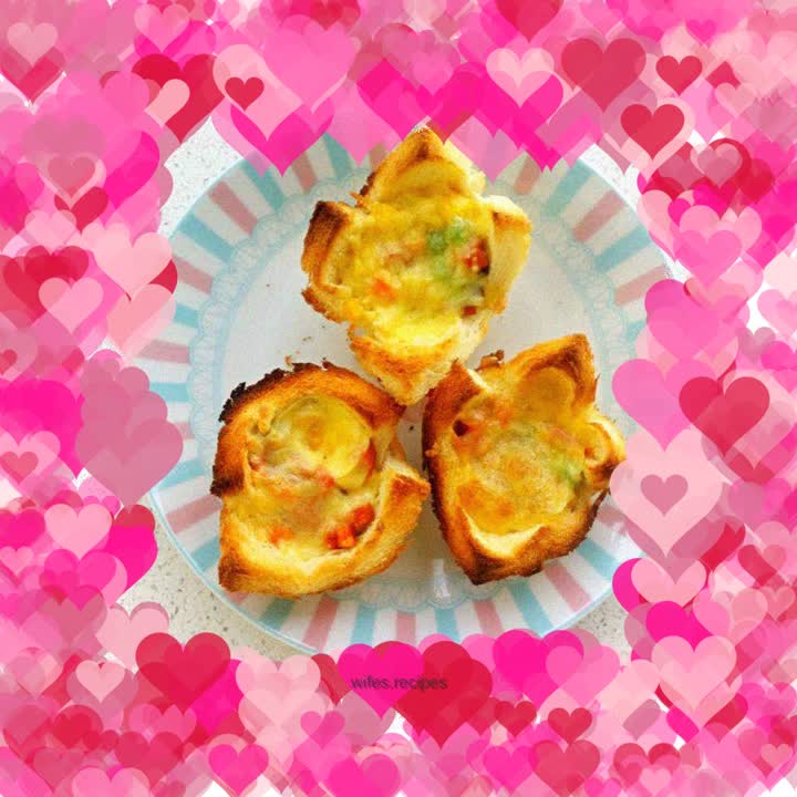 Vegetable and Cheese Toast Cup