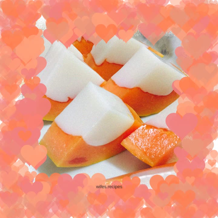 Papaya and Coconut Milk Jelly