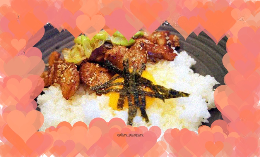 Pan-fried pork belly rice