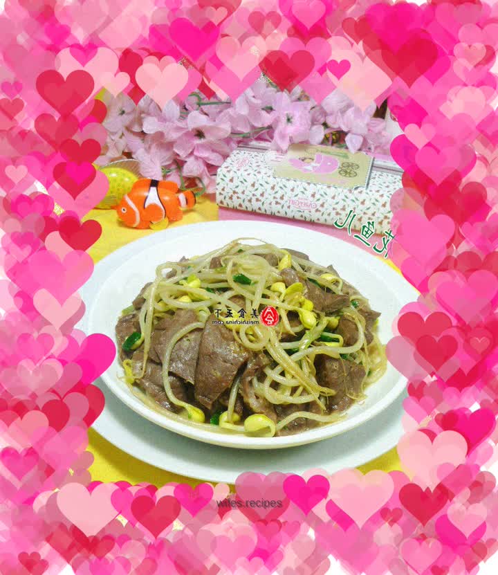 Stir-fried pork lungs with soybean sprouts