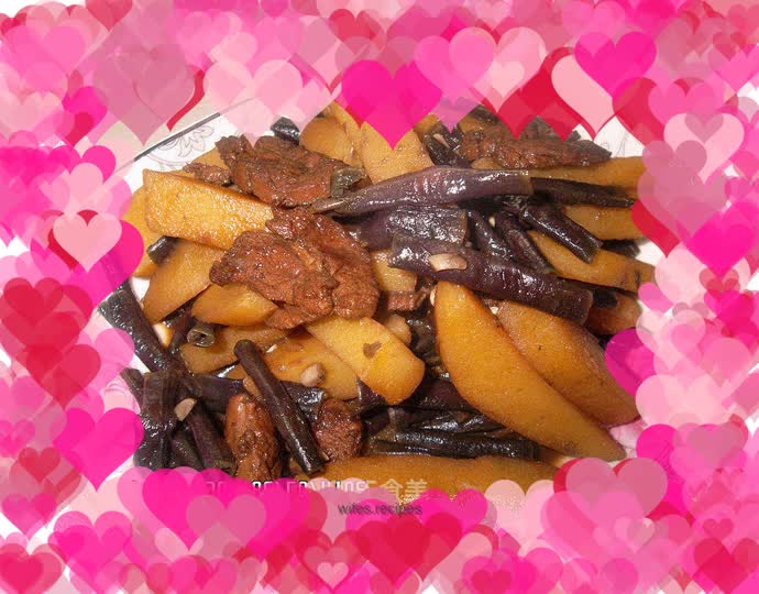 Stewed Purple Beans with Potatoes