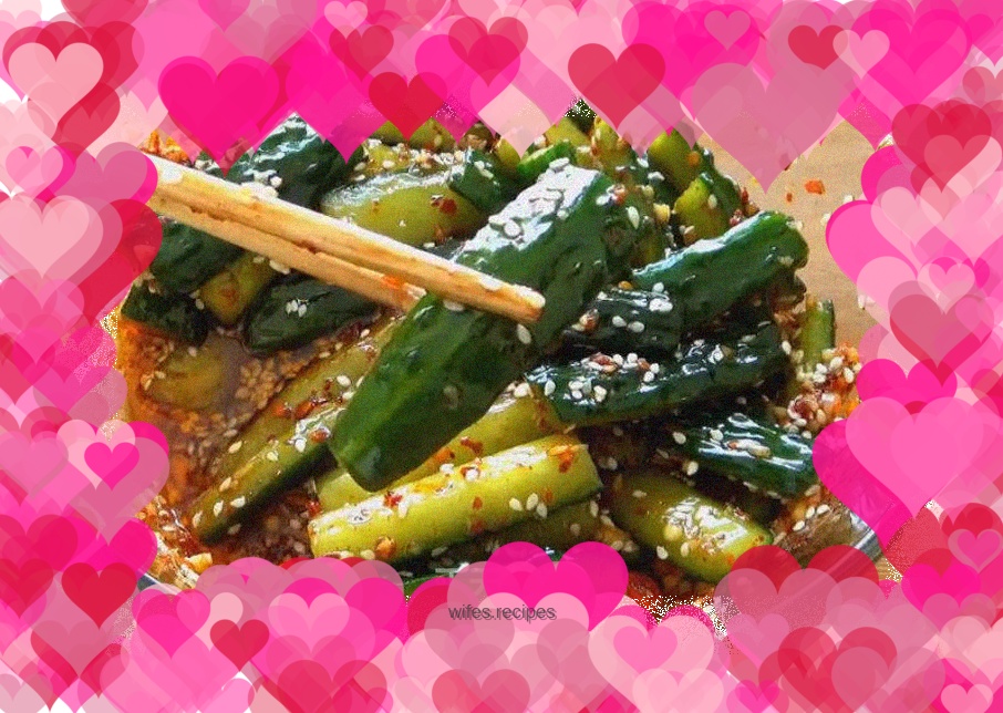 Sour and refreshing cucumber strips