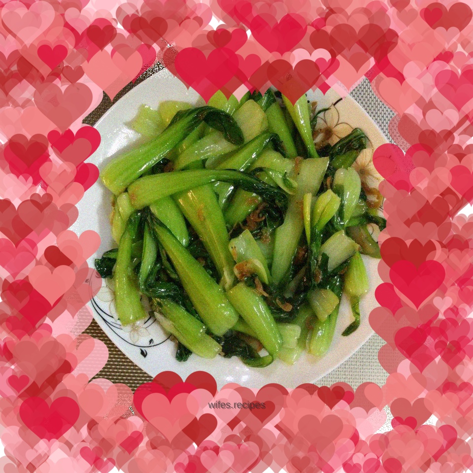 Stir-fried rapeseed with dried shrimps