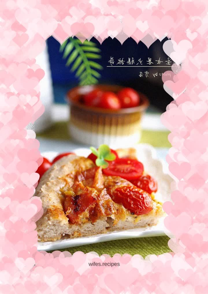 [Thick-crust pizza without kneading] Cherry tomato and ham pizza