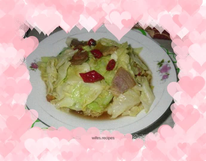 Stir-fried cabbage with bacon