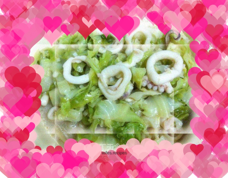 Coconut Milk Squid and Cabbage Pasta