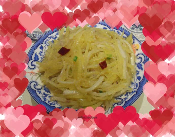 Shredded vegetables and potatoes