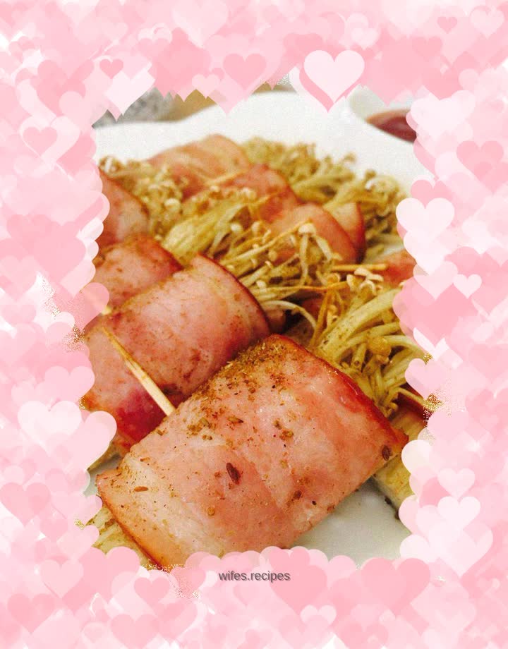 Enoki Mushroom Bacon Roll