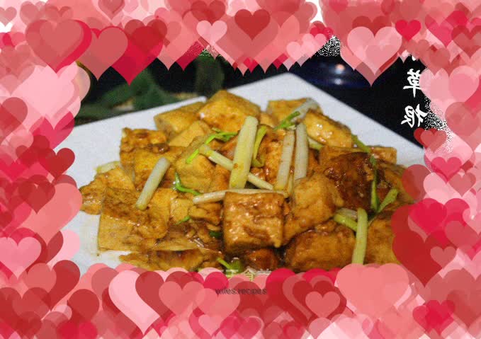 Garlic sprouts tofu