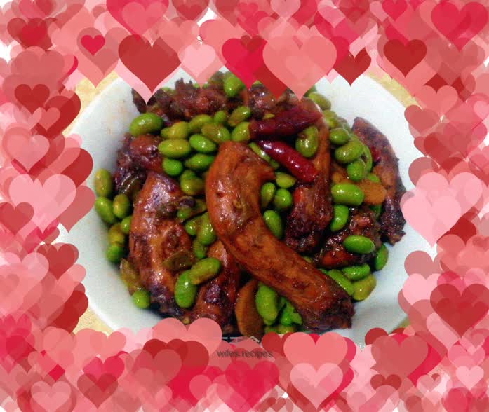 Healthy food - "Braised chicken neck with edamame"