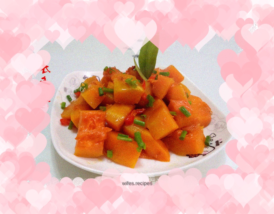 Stewed Old Pumpkin Diced with Rice Pepper