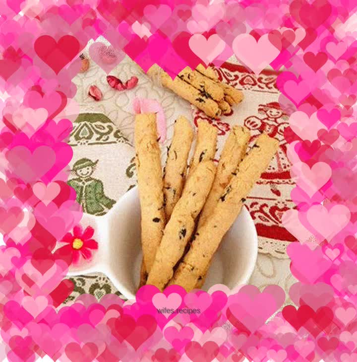 Seaweed and meat floss biscuit sticks
