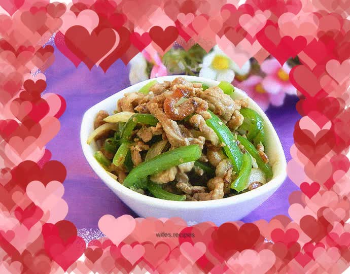 Shredded pork with green pepper