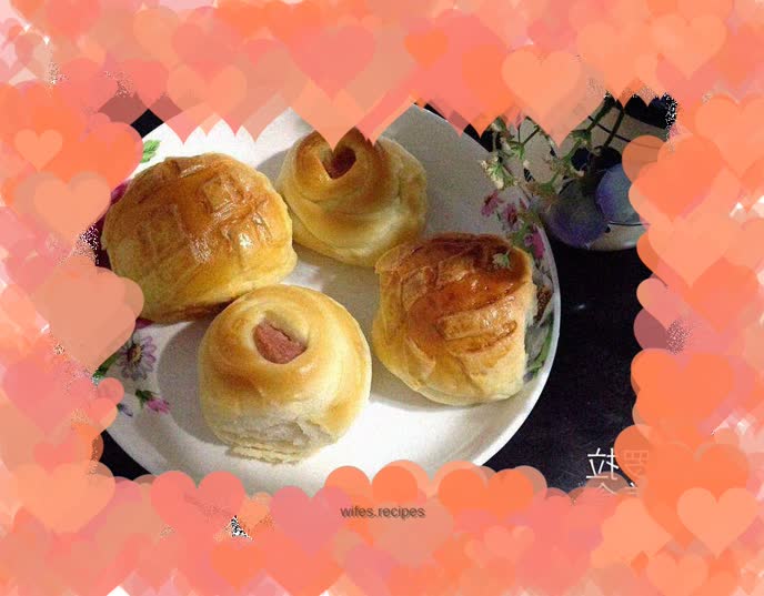 Ham roll bread super soft snack bag