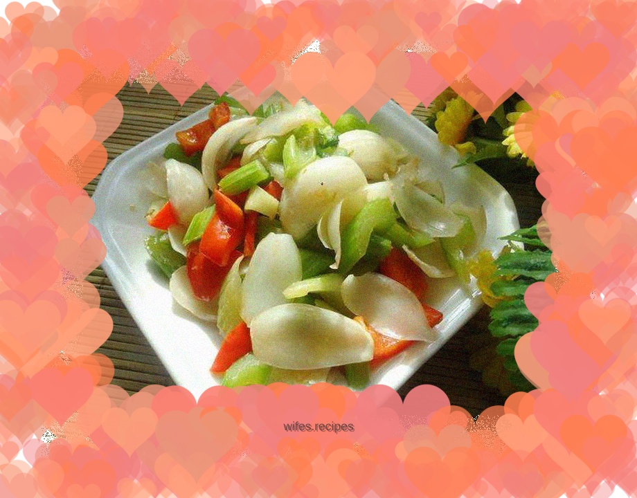 Stir-fried lily with celery