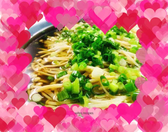 Lazy quick dish & enoki mushrooms with scallion oil