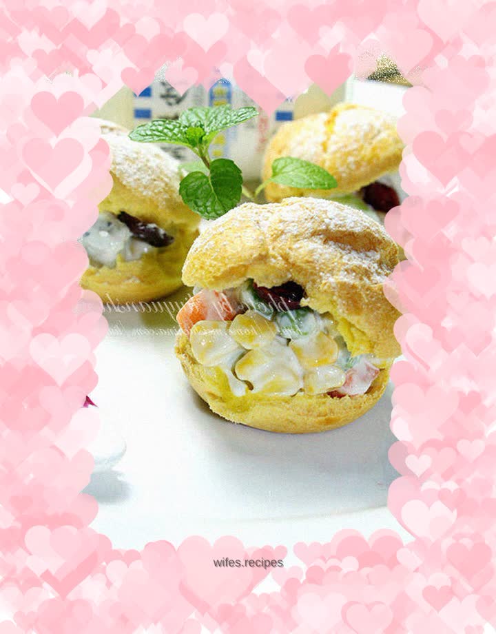 Kewpie Fruit Salad Puffs
