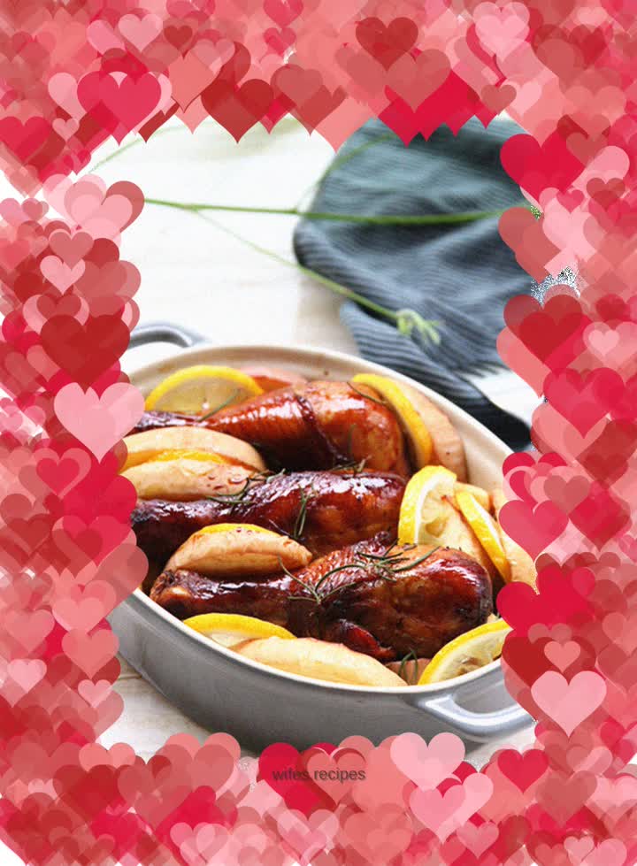 Grilled Chicken Legs with Lemon Apple