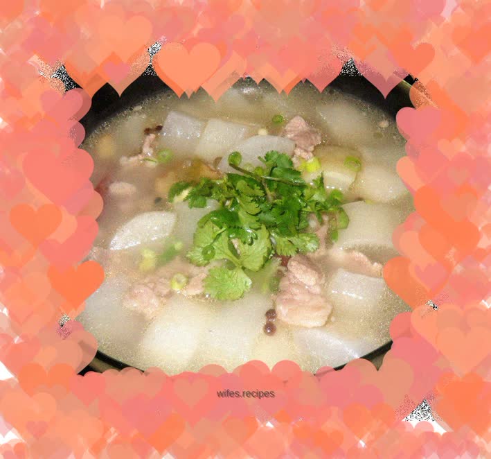 Radish and mutton soup