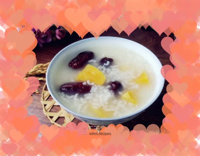 Red dates and sweet potato porridge
