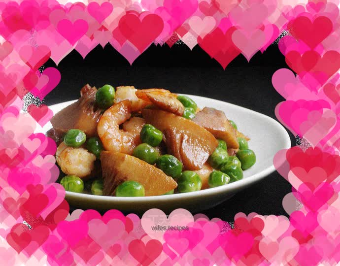 Stir-fried spring bamboo shoots and shrimps