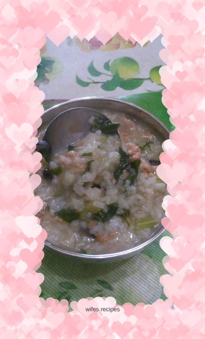 Lean meat and celery porridge