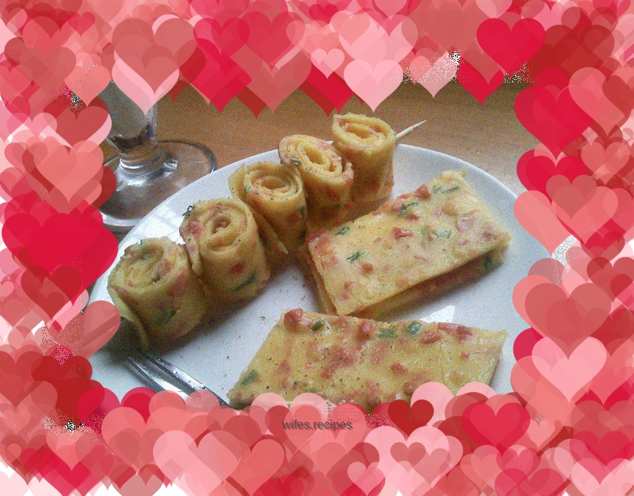 Ham and chive pancakes