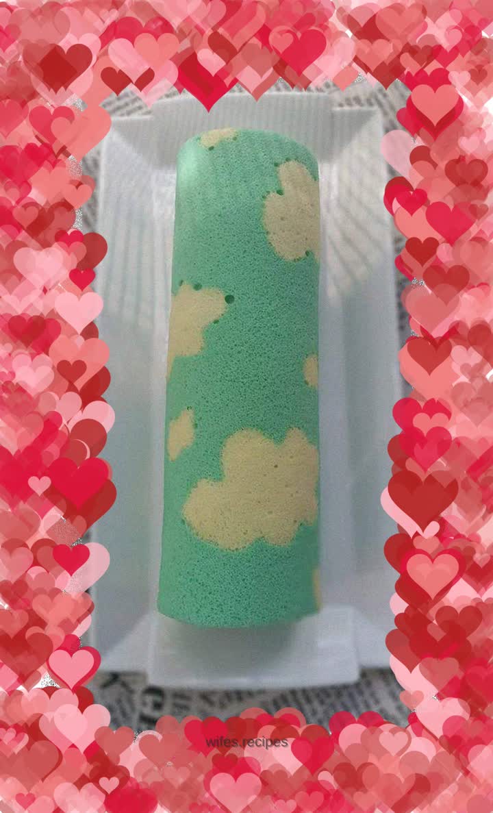 Cloud painted cake roll