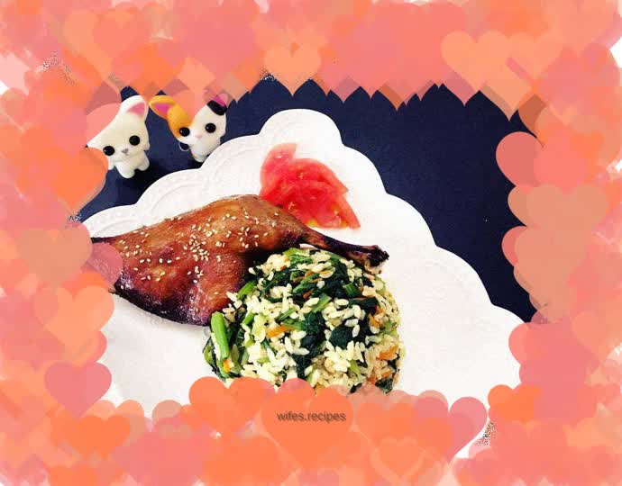 Duck leg and vegetable rice