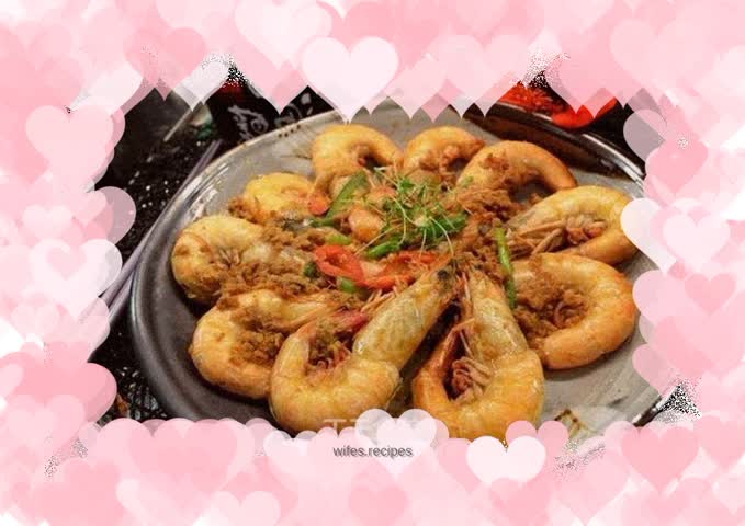 Dry soju-stuffed shrimp