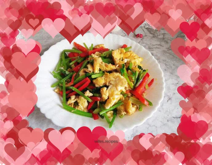 Scrambled Eggs with Celery and Chili