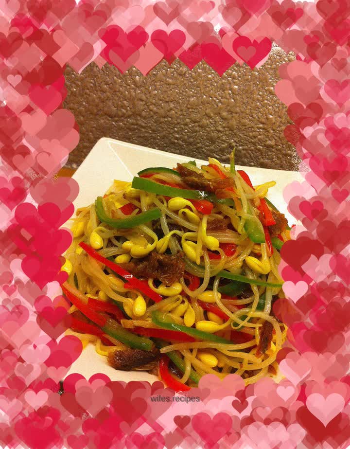 【Stir-fried bean sprouts with dace fish】