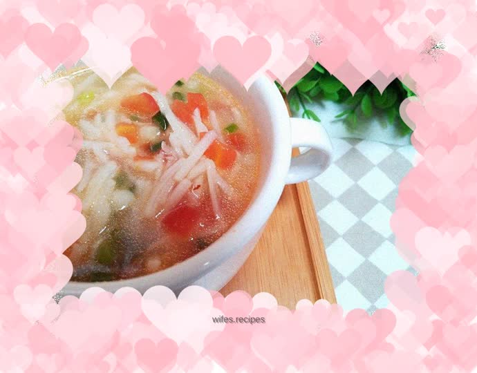 Colorful yam soup