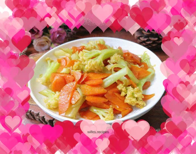 Stir-fried carrots and cauliflower