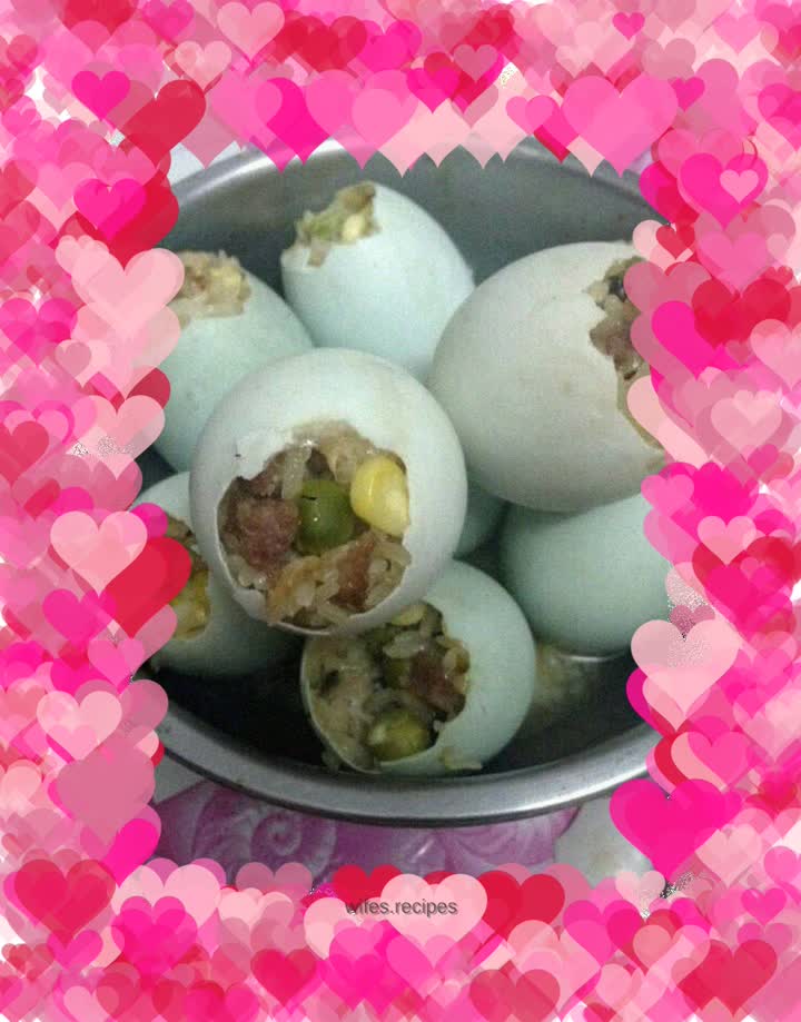 Glutinous rice and salted duck eggs