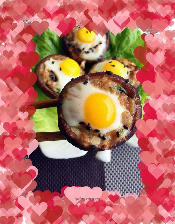 Oil-free quail stuffed with shiitake mushrooms and minced meat