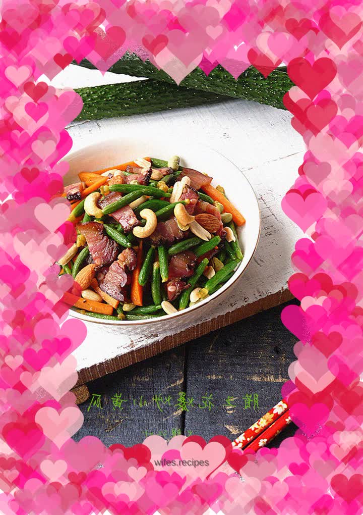 Stir-fried cucumbers with waxed five-flower seeds