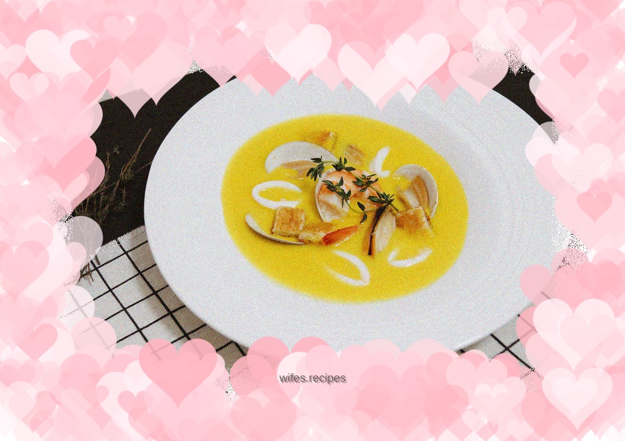 Marseille pumpkin seafood soup